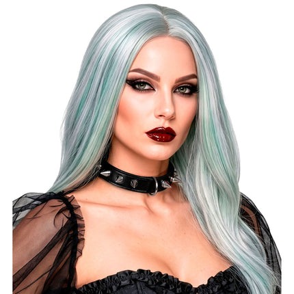 Collier ras-du-cou Halloween noir à pointes