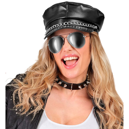 Collier ras-du-cou Halloween noir à pointes