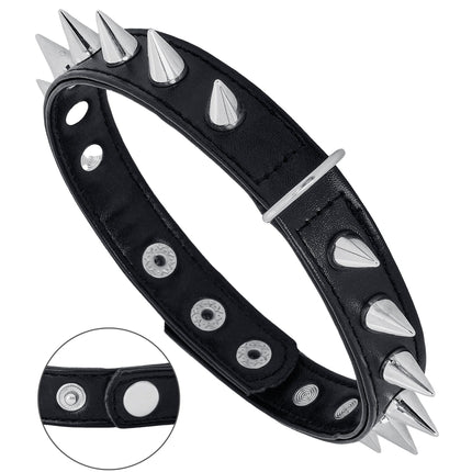 Collier ras-du-cou Halloween noir à pointes