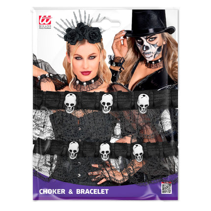 Parure de bijoux d'Halloween : tour de cou et bracelet