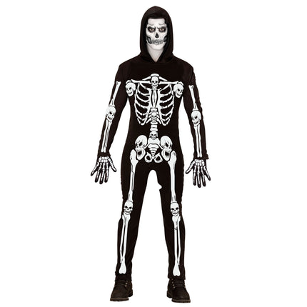 Costume d'Halloween Noir Blanc Homme Squelette
