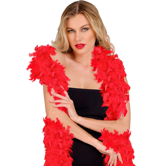 Plumes de boa rouge 1.8m