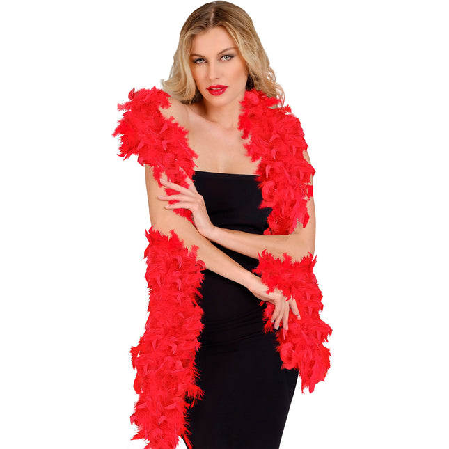 Plumes de boa rouge 1.8m