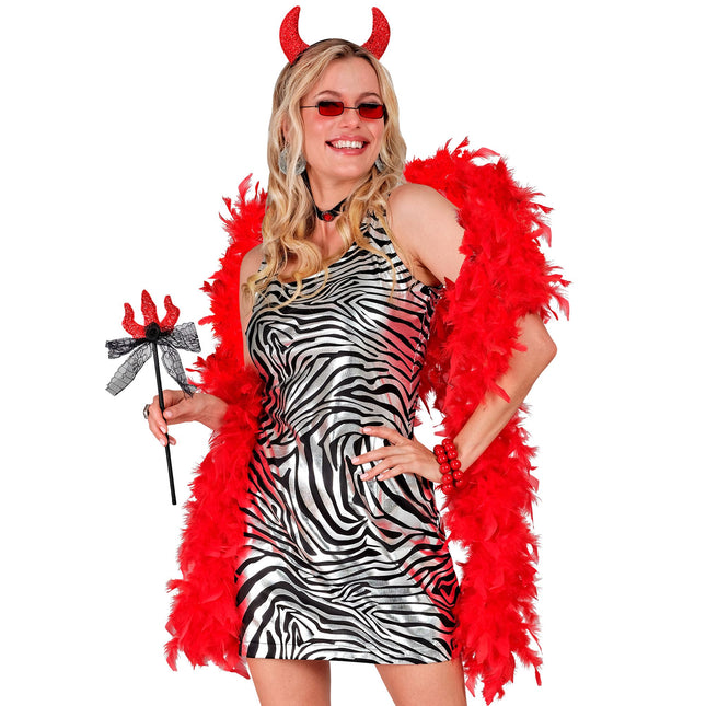 Plumes de boa rouge 1.8m