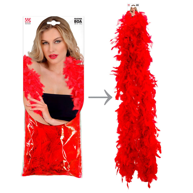 Plumes de boa rouge 1.8m