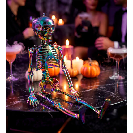 Squelette d'Halloween arc-en-ciel 28 cm