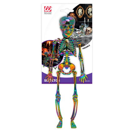 Squelette d'Halloween arc-en-ciel 28 cm