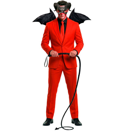 Fouet d'Halloween noir « Diable » 1,8 m