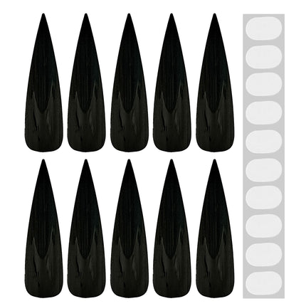 Autocollants pour ongles d'Halloween, noirs, lot de 10