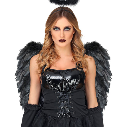 Ailes noires pliables 50cm