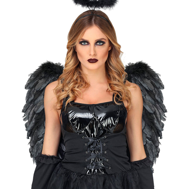 Ailes noires pliables 50cm
