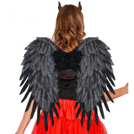 Plumes d'ailes noires 50cm