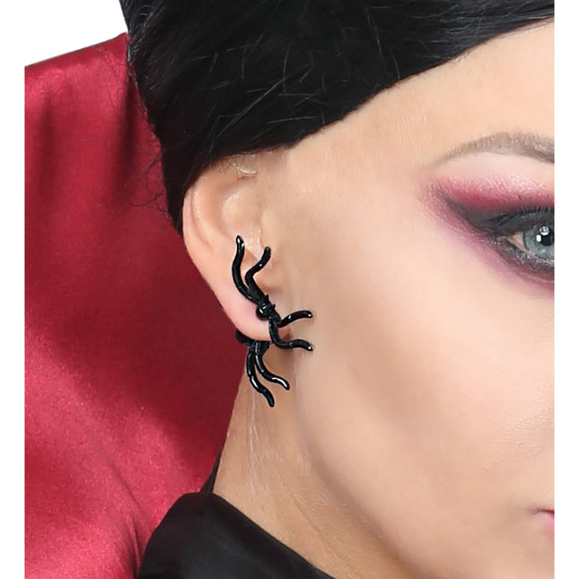 Boucles d'oreilles Halloween Araignées noires