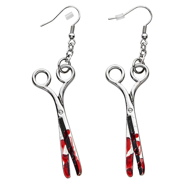 Boucles d'oreilles Halloween Ciseaux avec du sang
