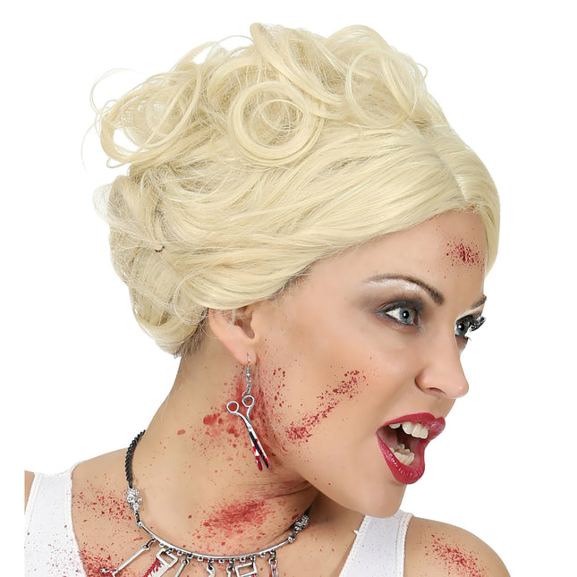 Boucles d'oreilles Halloween Ciseaux avec du sang