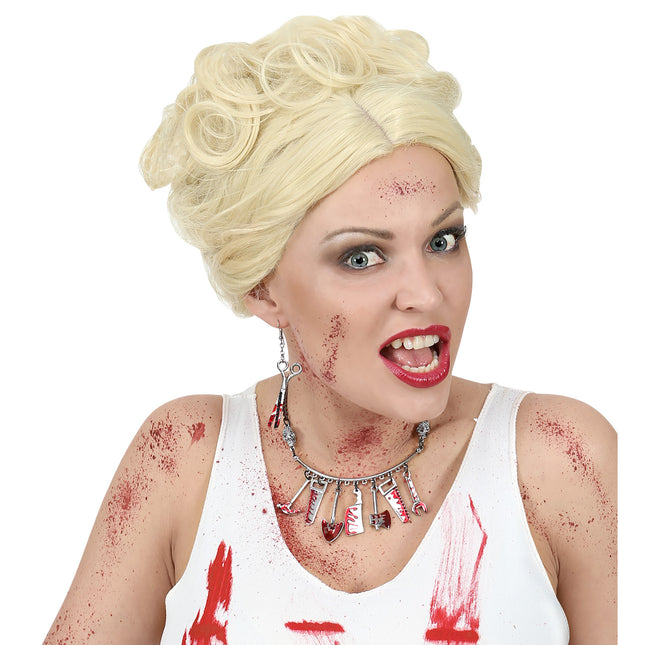 Boucles d'oreilles Halloween Ciseaux avec du sang