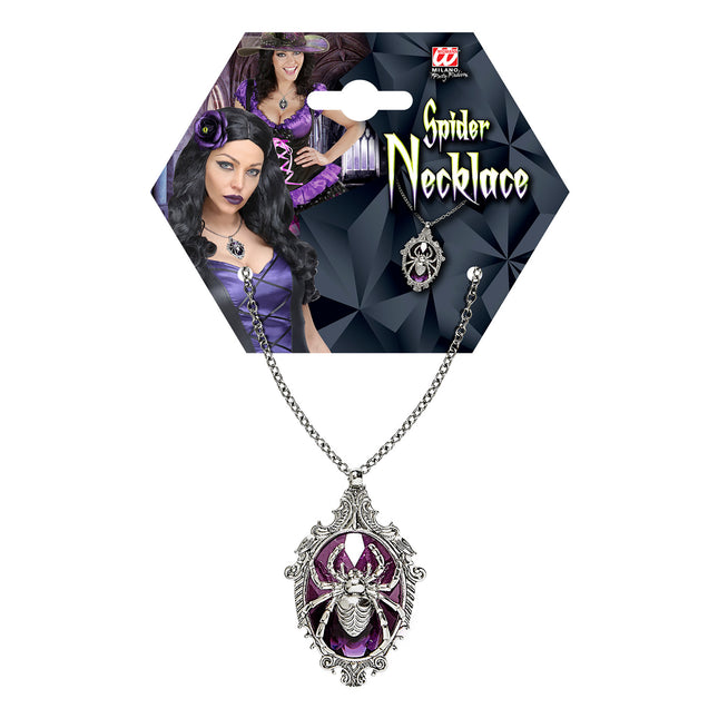 Collier d'Halloween Araignée avec pierre