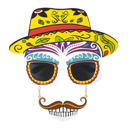 Lunettes Dia De Los Muertos colorées