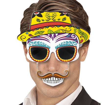 Lunettes Dia De Los Muertos colorées