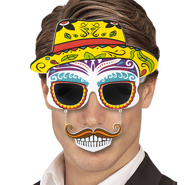 Lunettes Dia De Los Muertos colorées