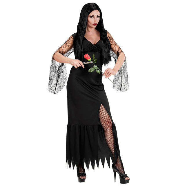 Costume d'Halloween Robe longue noire pour femme