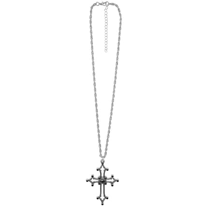 Collier d'Halloween avec croix et pierres précieuses