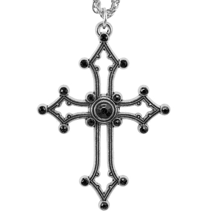 Collier d'Halloween avec croix et pierres précieuses
