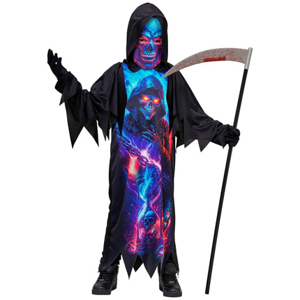 Costume d'Halloween pour enfant « Grim Reaper » fluo