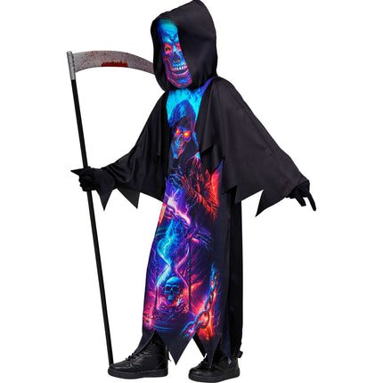 Costume d'Halloween pour enfant « Grim Reaper » fluo