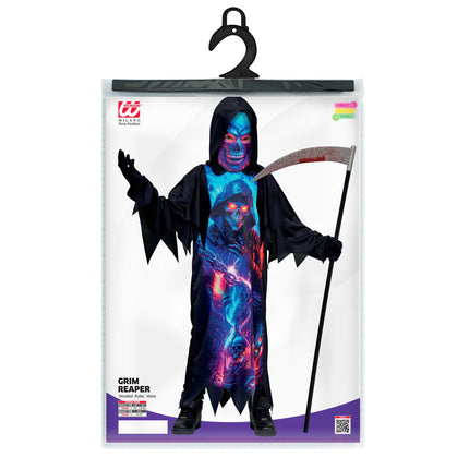 Costume d'Halloween pour enfant « Grim Reaper » fluo