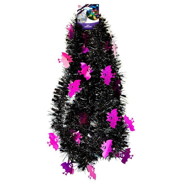 Guirlande d'Halloween Chauve-souris noire et violette 3m