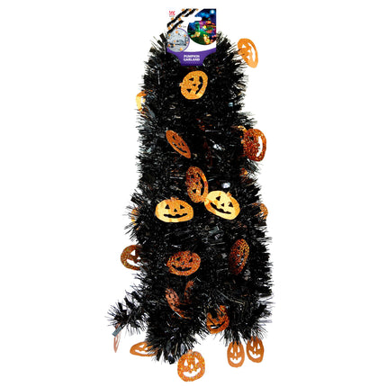 Guirlande d'Halloween Citrouille Orange Noire 3m