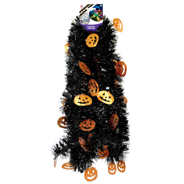 Guirlande d'Halloween Citrouille Orange Noire 3m