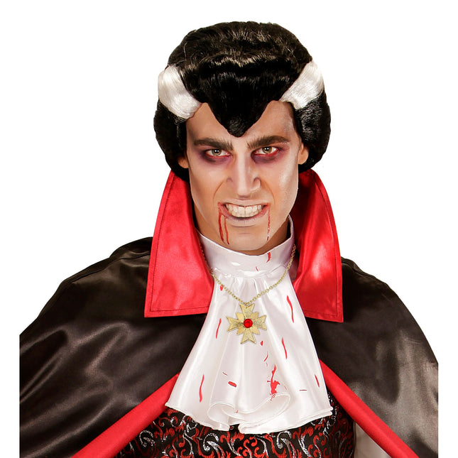 Collier d'Halloween en or avec pierres rouges