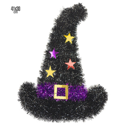 Plaque de porte Halloween Chapeau de sorcière 41cm