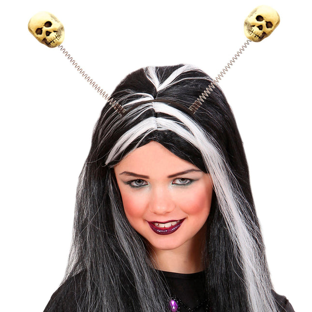 Bandeau d'Halloween crânes blancs