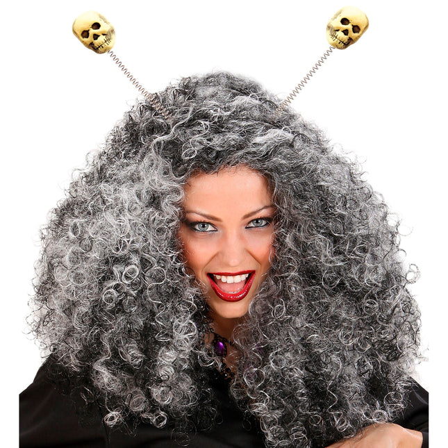 Bandeau d'Halloween crânes blancs