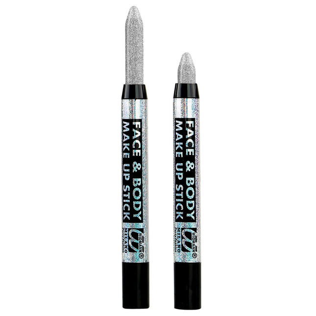 Bâton de maquillage argenté pailleté