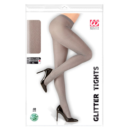 Collants argentés avec paillettes