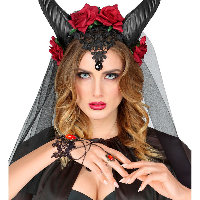Bracelet d'Halloween Dentelle en pierre rouge
