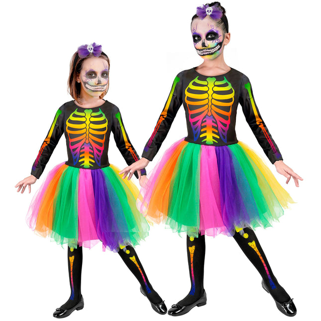 Robe d'Halloween Squelette coloré