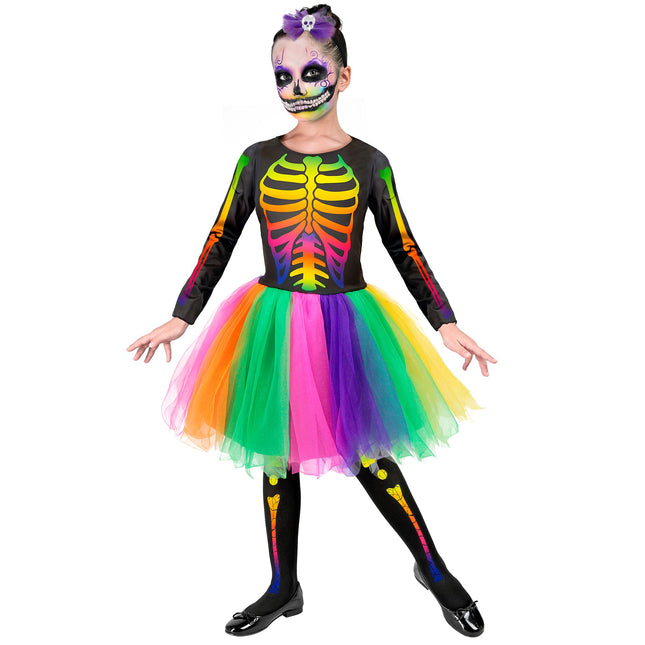 Robe d'Halloween Squelette coloré