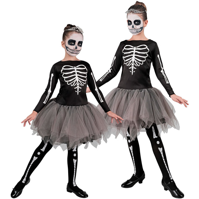 Robe d'Halloween Fille Ballerine Squelette