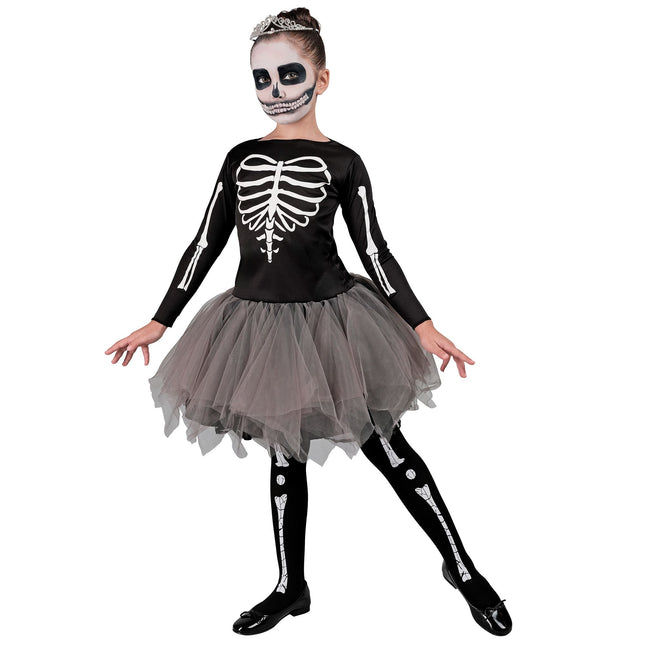 Robe d'Halloween Fille Ballerine Squelette