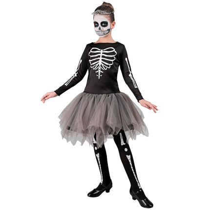 Robe d'Halloween Fille Ballerine Squelette