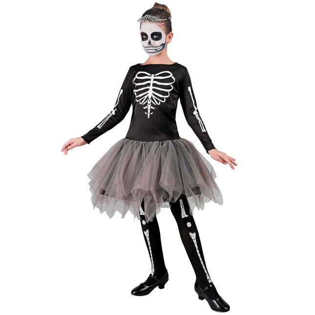 Robe d'Halloween Fille Ballerine Squelette