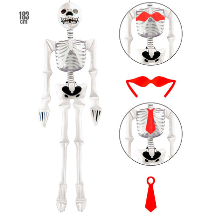 Squelette d'Halloween gonflable 1.83m