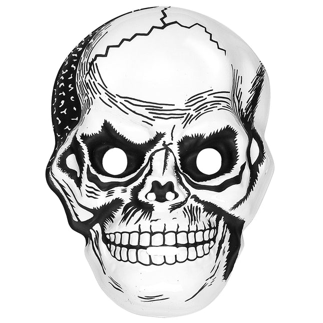 Masque d'Halloween Noir Blanc Crâne