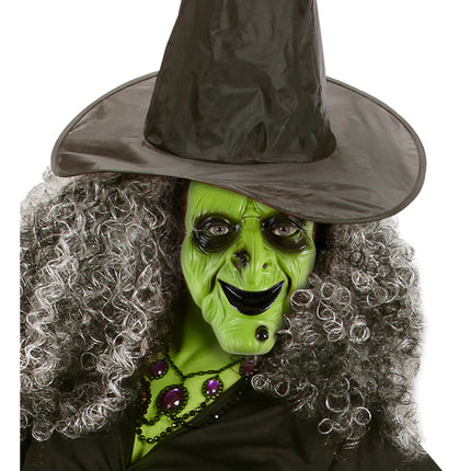 Masque d'Halloween Vert Néon Sorcière