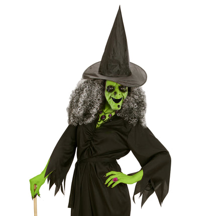 Masque d'Halloween Vert Néon Sorcière